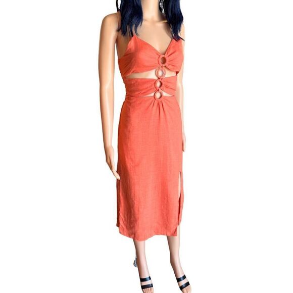NWT Sage The Label Roam Around Cutout Midi Dress - Picture 5 of 7